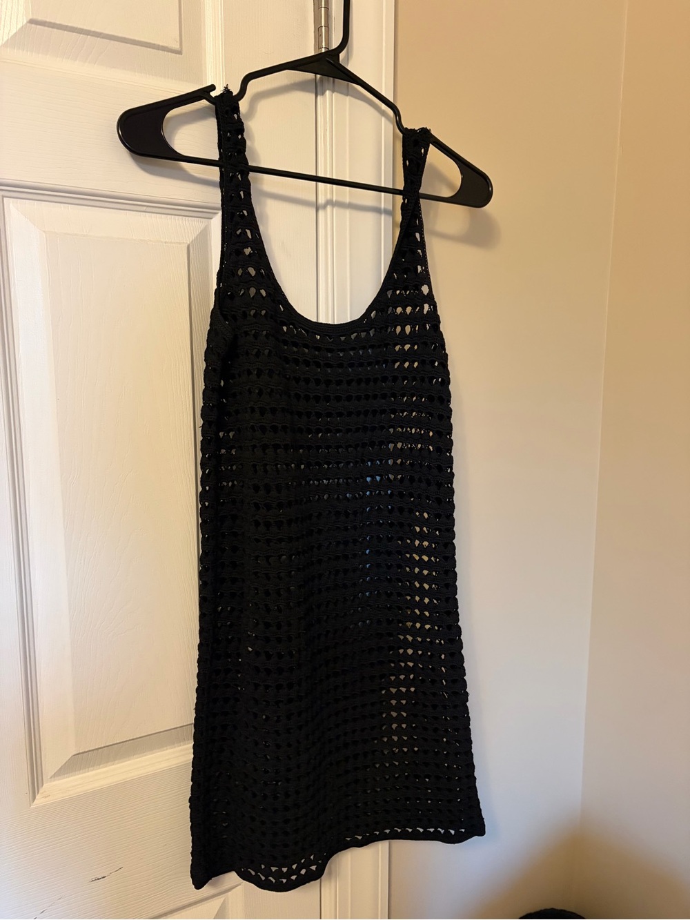 Club Monaco Black Crochet Tank Swim Coverup